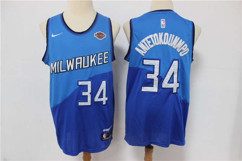 Cheap Men Milwaukee Bucks 34 Antetokounmpo Light Blue Nike Game NBA Jerseys